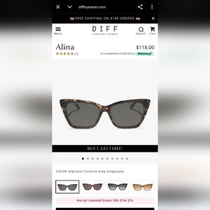 DIFF Alina Tortoise Sunglasses